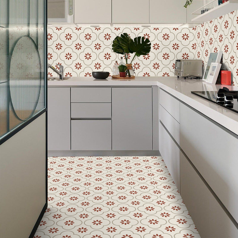 Peel & Stick Vinyl Flooring Light Patterned Vinyl Flooring with Square Edge