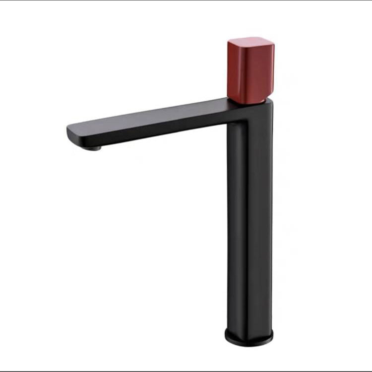 Modern Knob Handle Sink Faucet White Brass Bathroom Sink Faucet