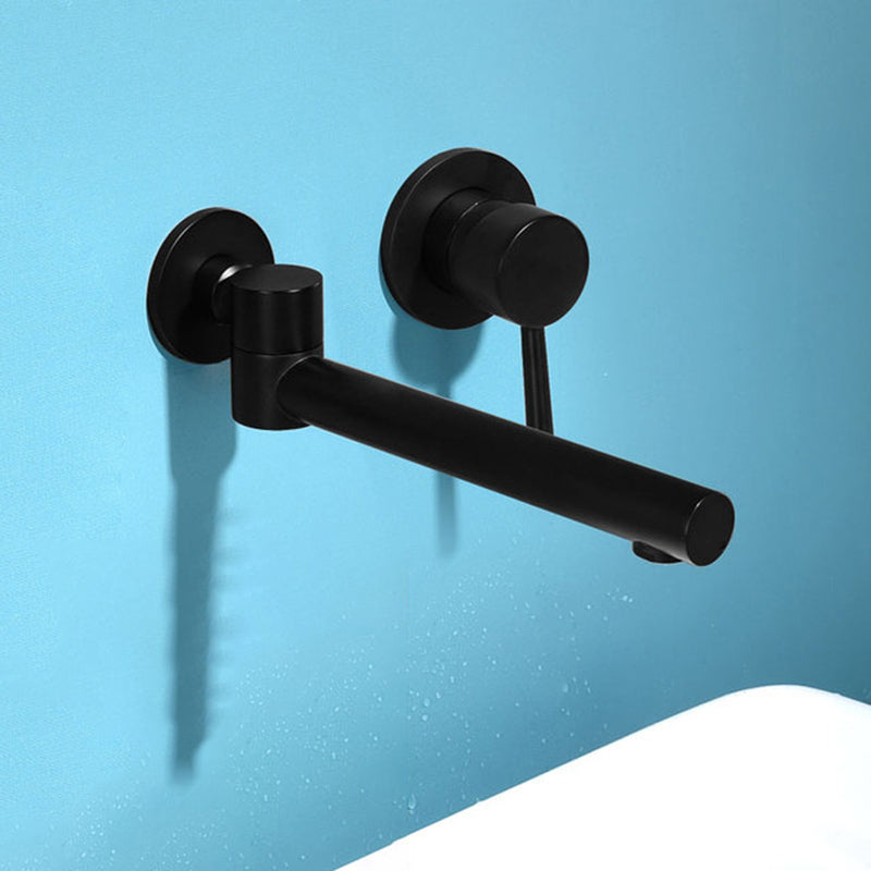 Modern Bathroom Sink Faucet Metal Widespread Wall Mounted Sink Faucet