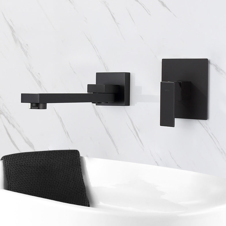 Modern Bathroom Sink Faucet Metal Widespread Wall Mounted Sink Faucet