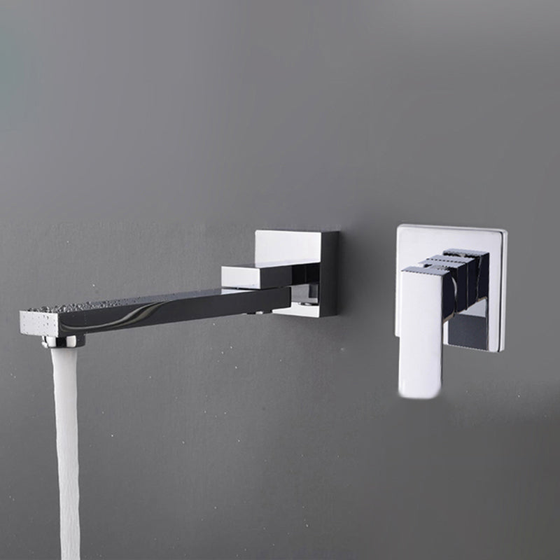 Modern Bathroom Sink Faucet Metal Widespread Wall Mounted Sink Faucet