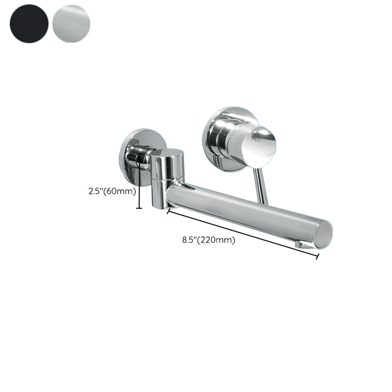 Modern Bathroom Sink Faucet Metal Widespread Wall Mounted Sink Faucet