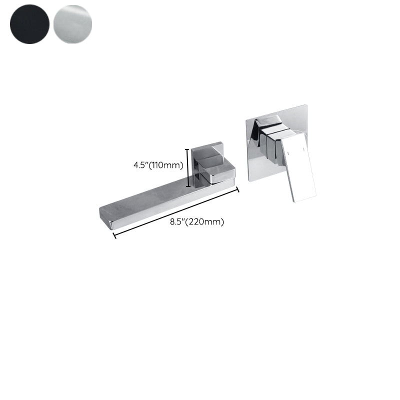 Modern Bathroom Sink Faucet Metal Widespread Wall Mounted Sink Faucet