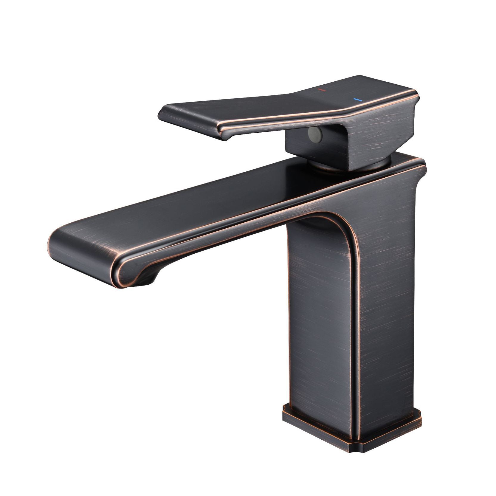 Modern Lever Handles Sink Faucet Chrome Square Bathroom Sink Faucet