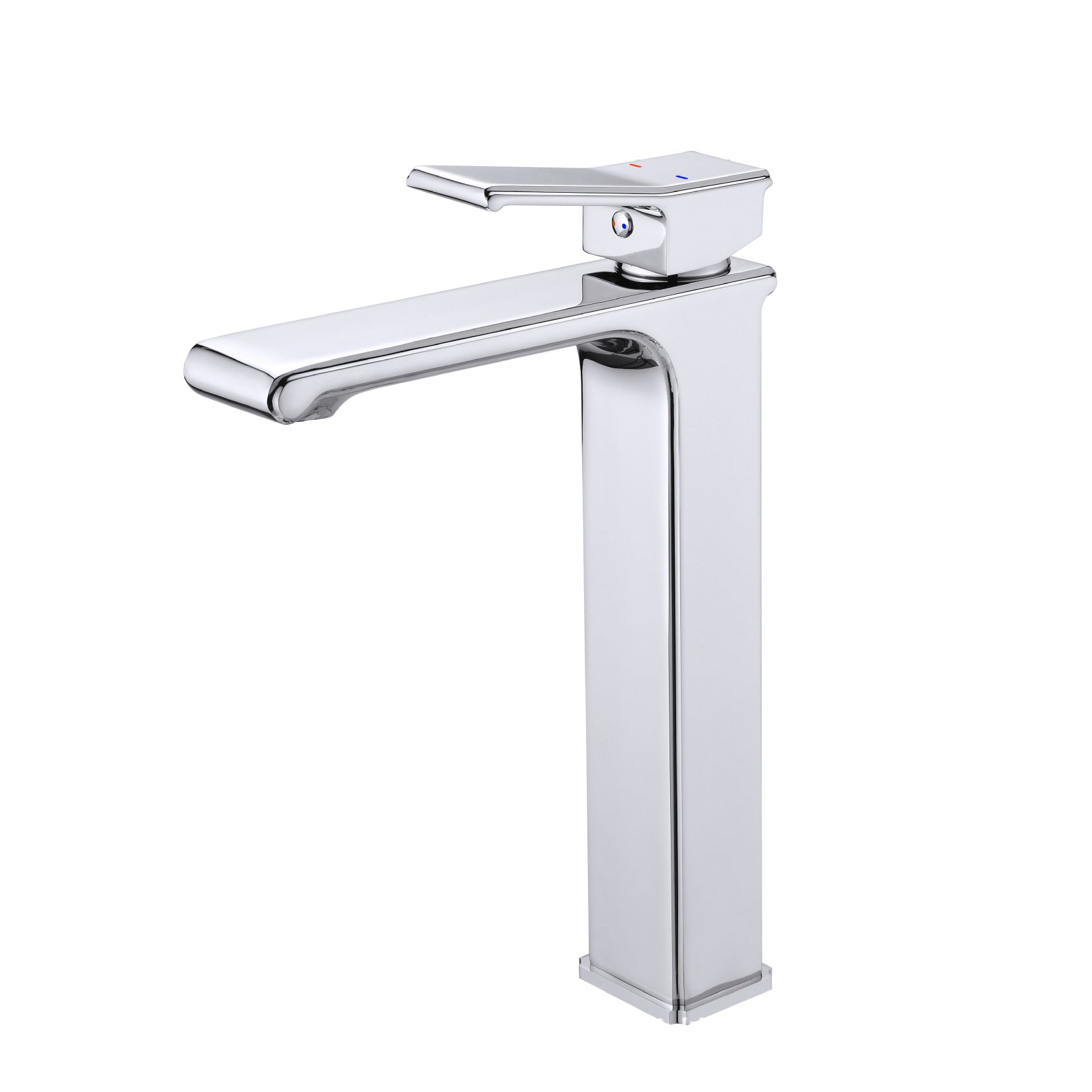 Modern Lever Handles Sink Faucet Chrome Square Bathroom Sink Faucet