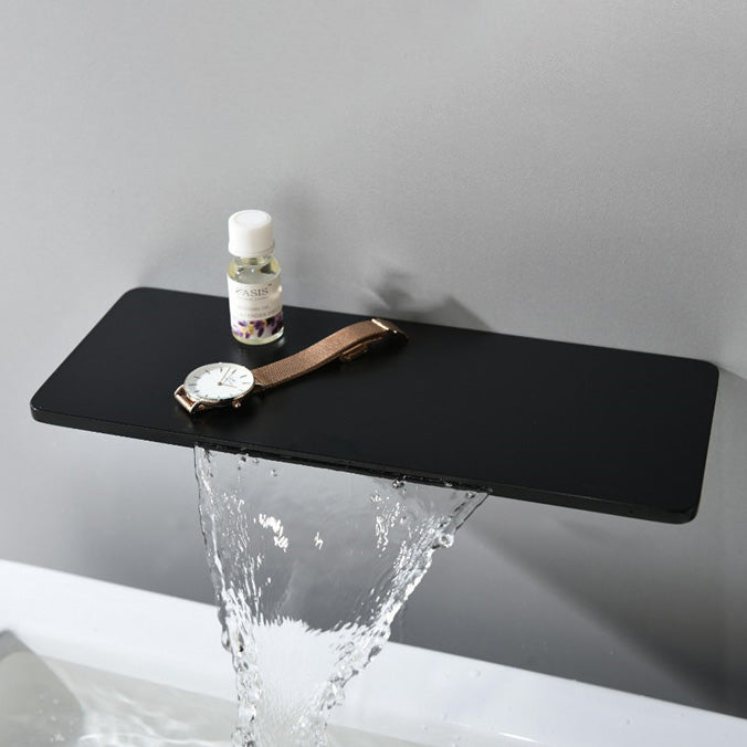 Modern Wall Mounted Bathroom Faucet Waterfall Spout Vessel Sink Faucet