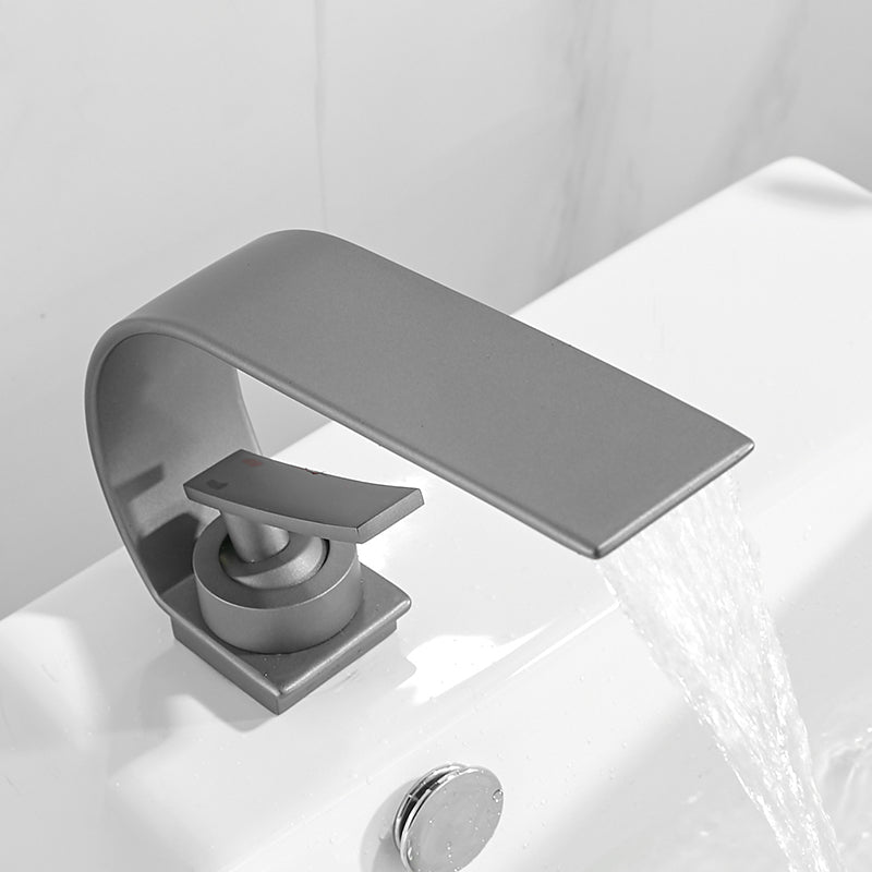 Bathroom Faucet Brass Waterfall Spout Lever Handle Washroom Sink Faucet