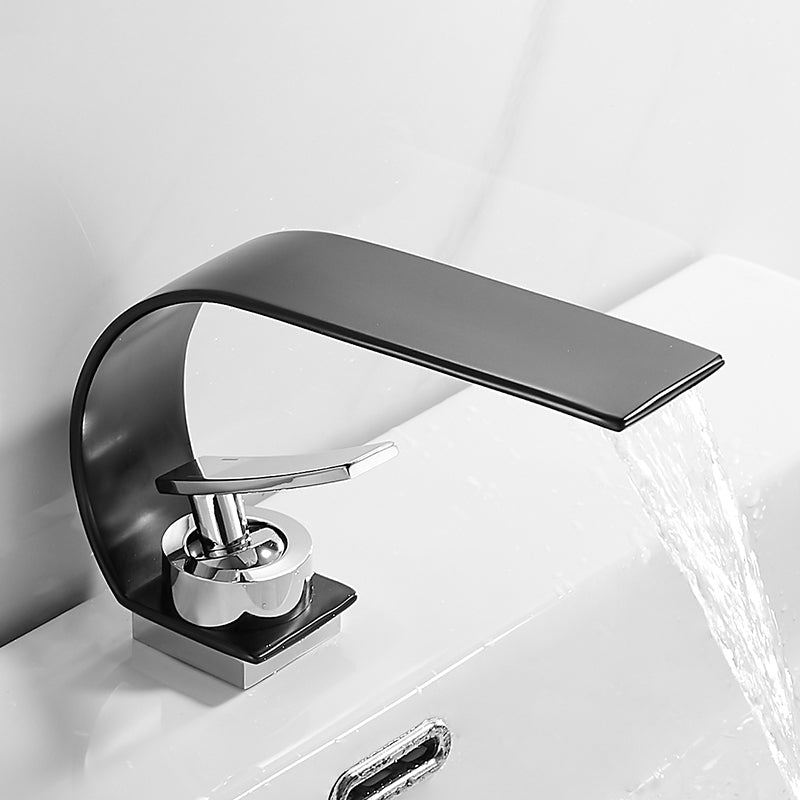 Bathroom Faucet Brass Waterfall Spout Lever Handle Washroom Sink Faucet