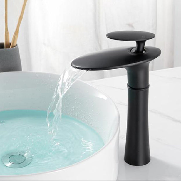 Modern Bathroom Sink Faucet Lever Handle Waterfall Spout Sink Faucet