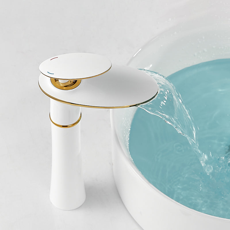Modern Bathroom Sink Faucet Lever Handle Waterfall Spout Sink Faucet
