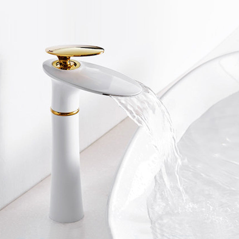 Modern Bathroom Sink Faucet Lever Handle Waterfall Spout Sink Faucet