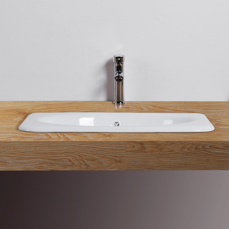 Traditional Square Wash Stand Ceramic Metal Undermount Bathroom Sink