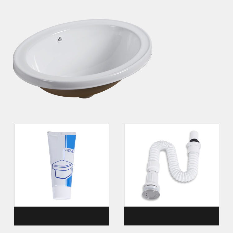 Traditional Square Wash Stand Ceramic Metal Undermount Bathroom Sink