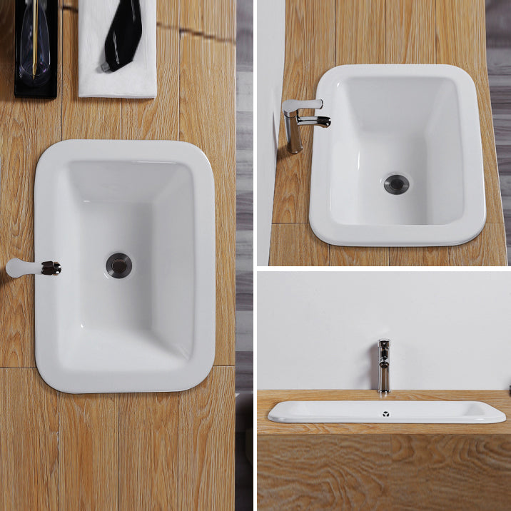 Traditional Square Wash Stand Ceramic Metal Undermount Bathroom Sink