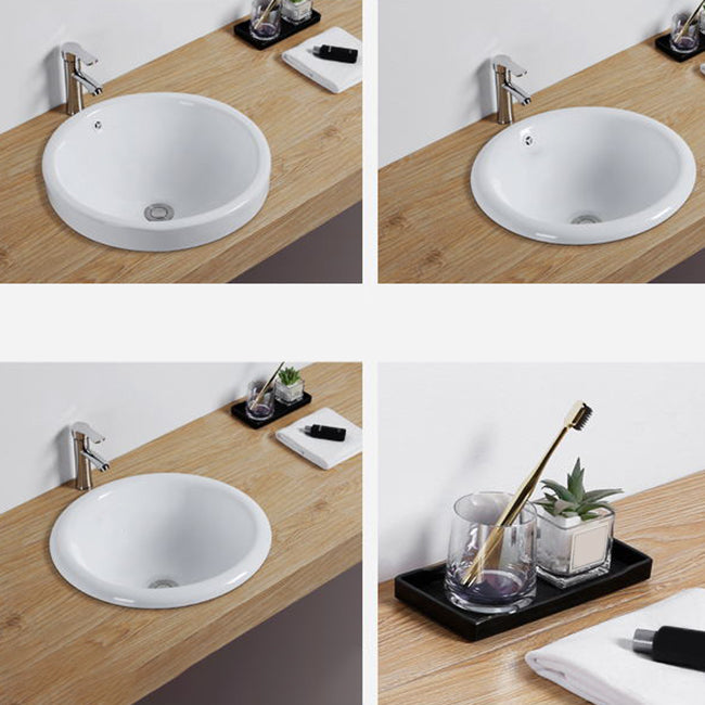 Contemporary Oval Wash Stand Ceramic Metal Undermount Bathroom Sink