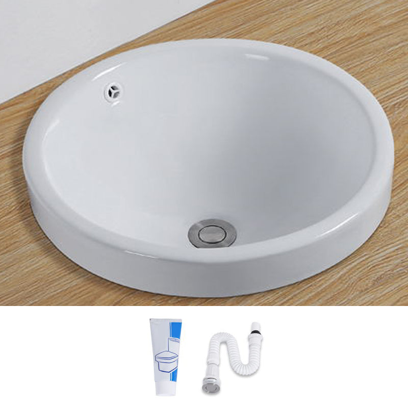 Contemporary Oval Wash Stand Ceramic Metal Undermount Bathroom Sink