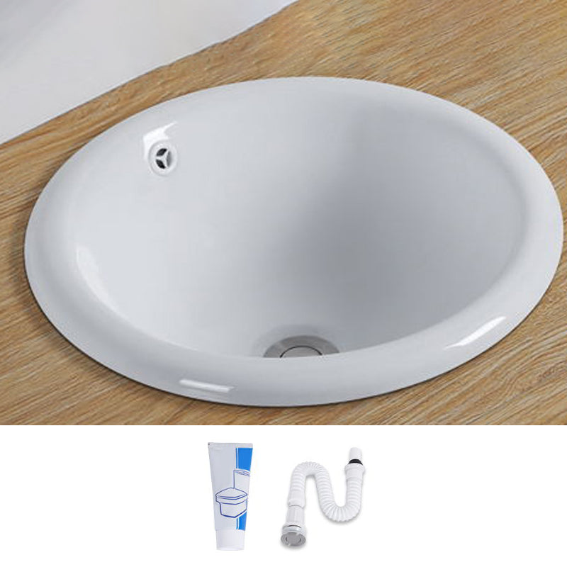 Contemporary Oval Wash Stand Ceramic Metal Undermount Bathroom Sink
