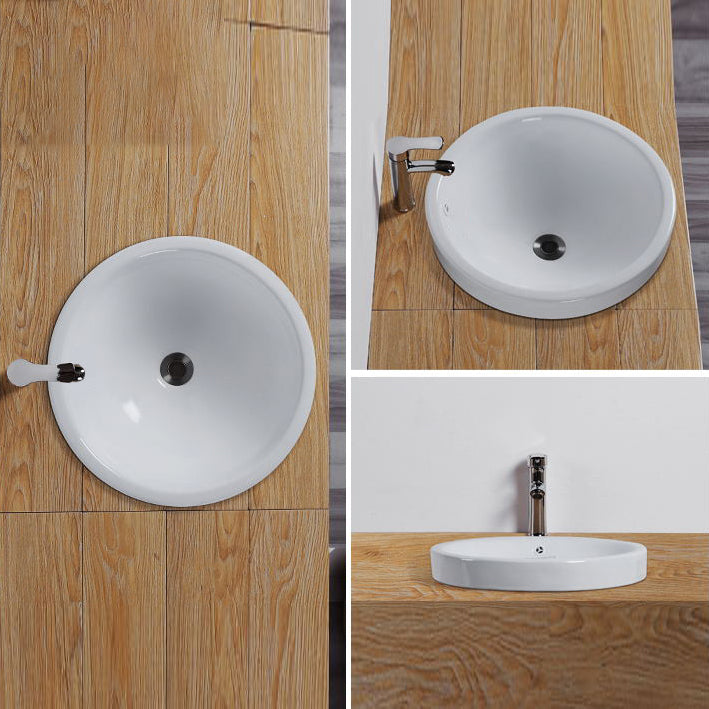 Contemporary Oval Wash Stand Ceramic Metal Undermount Bathroom Sink