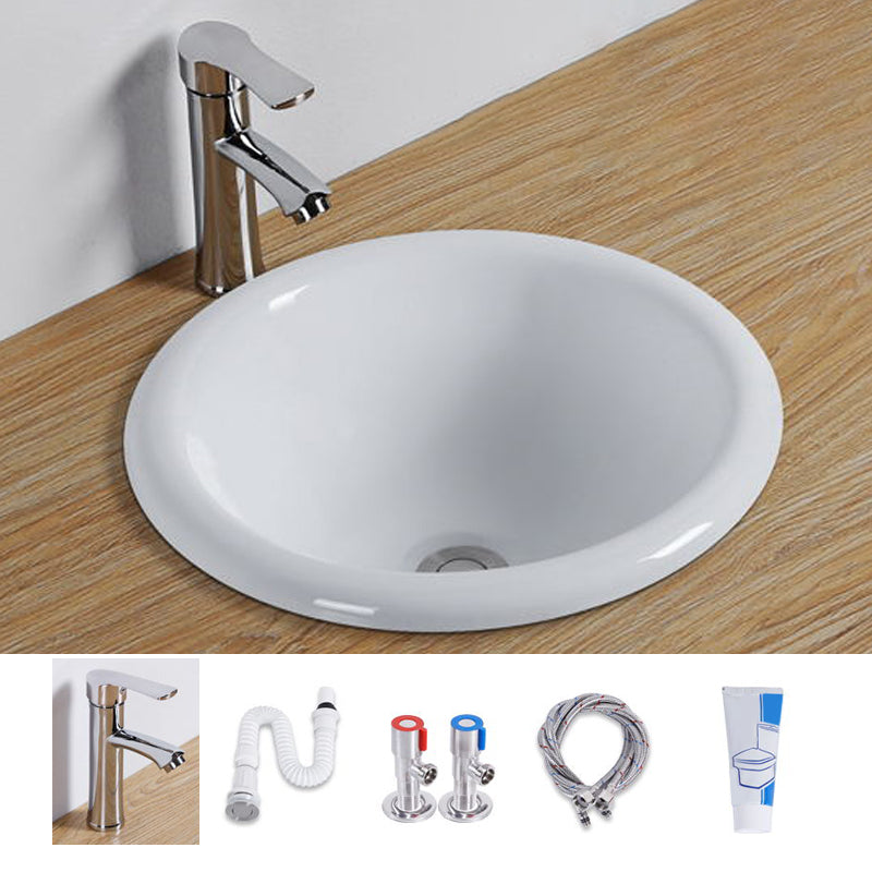 Contemporary Oval Wash Stand Ceramic Metal Undermount Bathroom Sink