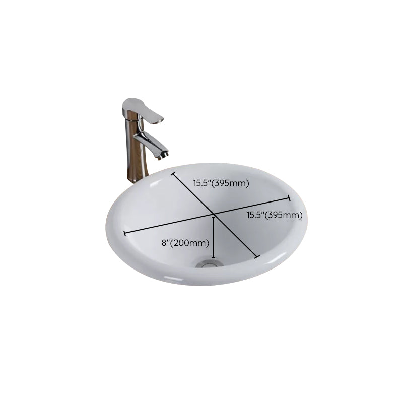 Contemporary Oval Wash Stand Ceramic Metal Undermount Bathroom Sink