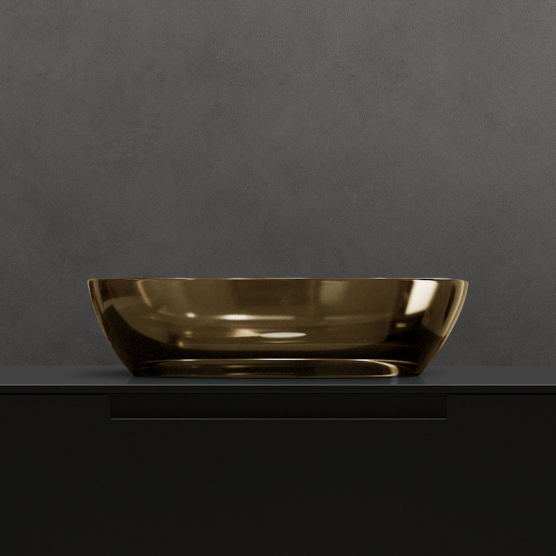 Modern Vessel Bathroom Sink Oval Resin Vessel Lavatory Sink(Not Including Faucet)