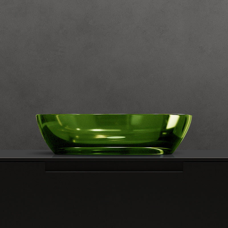 Modern Vessel Bathroom Sink Oval Resin Vessel Lavatory Sink(Not Including Faucet)