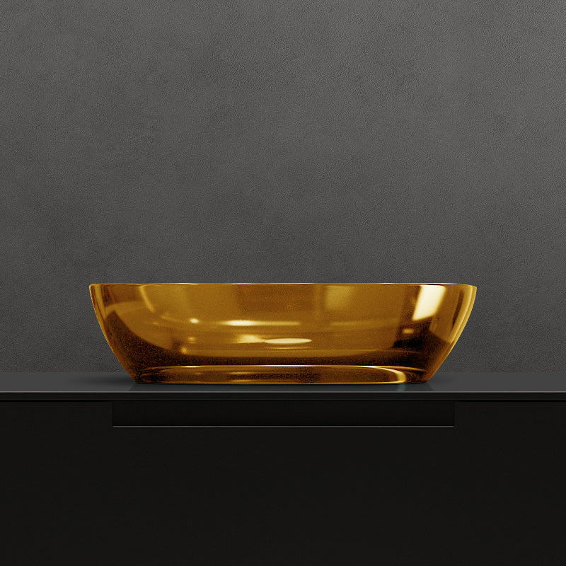 Modern Vessel Bathroom Sink Oval Resin Vessel Lavatory Sink(Not Including Faucet)