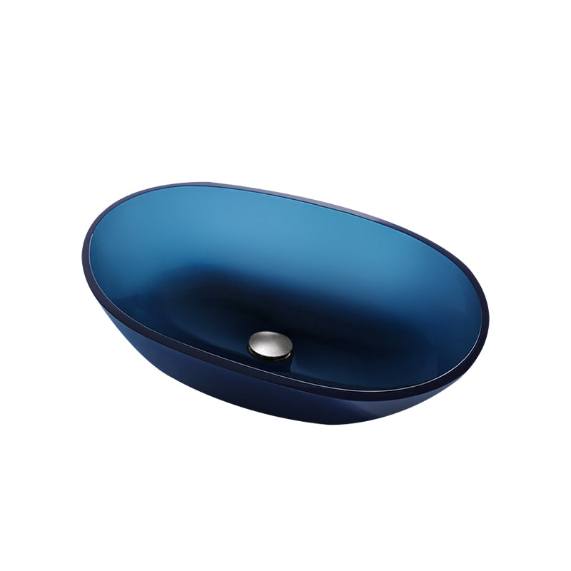 Modern Vessel Bathroom Sink Oval Resin Vessel Lavatory Sink(Not Including Faucet)