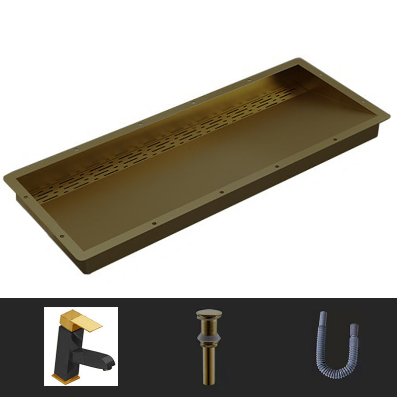 Modern Style Bathroom Sink Stainless Steel Rectangular Bathroom Sink with Hose
