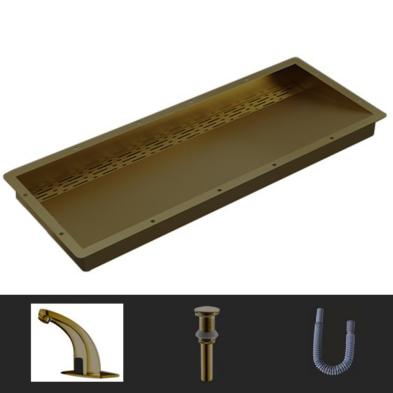 Modern Style Bathroom Sink Stainless Steel Rectangular Bathroom Sink with Hose
