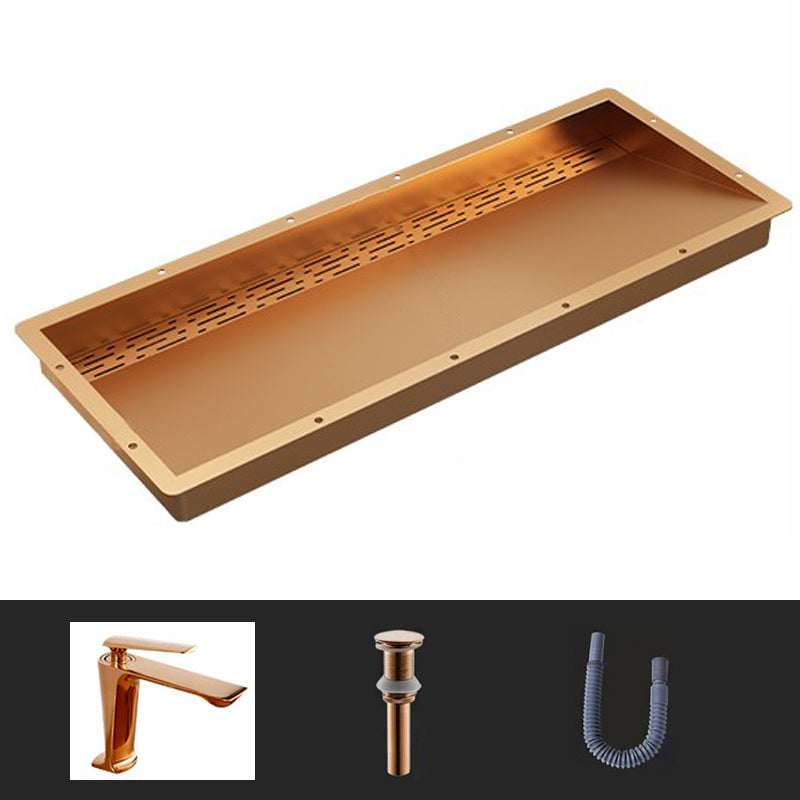 Modern Style Bathroom Sink Stainless Steel Rectangular Bathroom Sink with Hose