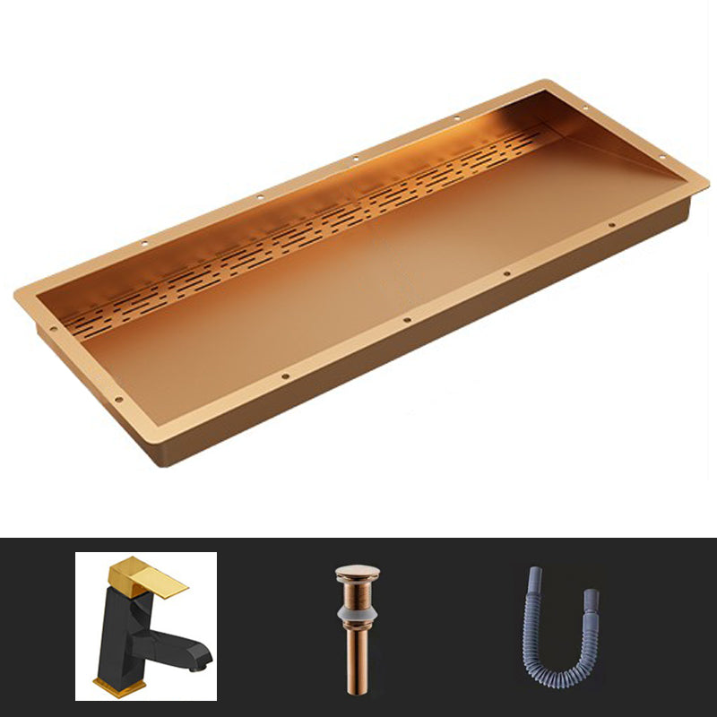 Modern Style Bathroom Sink Stainless Steel Rectangular Bathroom Sink with Hose