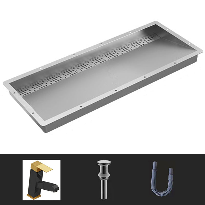 Modern Style Bathroom Sink Stainless Steel Rectangular Bathroom Sink with Hose