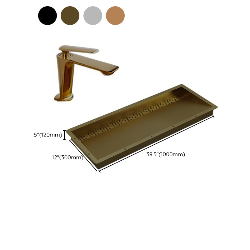 Modern Style Bathroom Sink Stainless Steel Rectangular Bathroom Sink with Hose