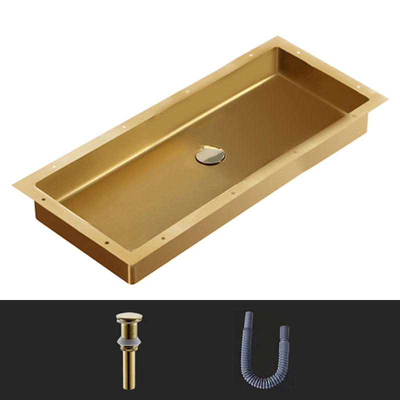 Modern Style Bathroom Sink Rectangular Metal Bathroom Sink with Faucet