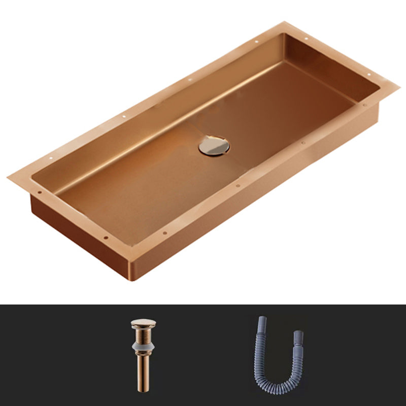 Modern Style Bathroom Sink Rectangular Metal Bathroom Sink with Faucet