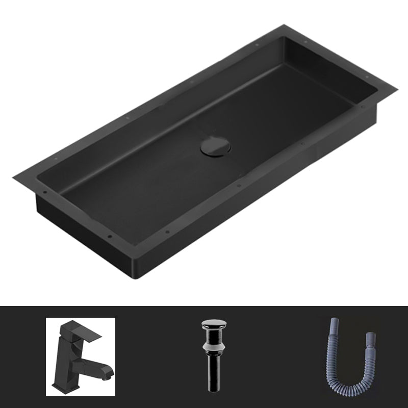 Modern Style Bathroom Sink Rectangular Metal Bathroom Sink with Faucet