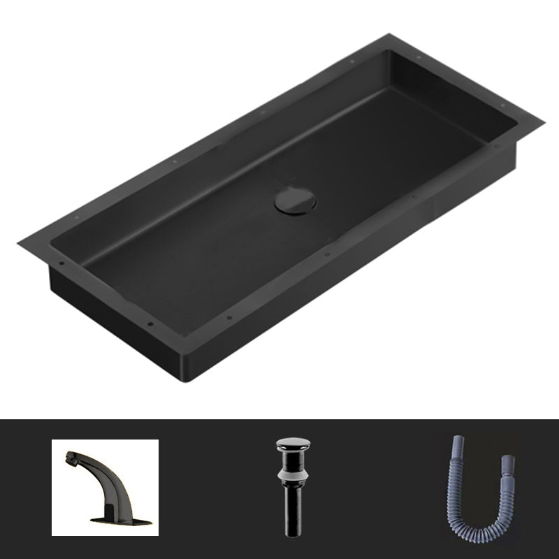 Modern Style Bathroom Sink Rectangular Metal Bathroom Sink with Faucet