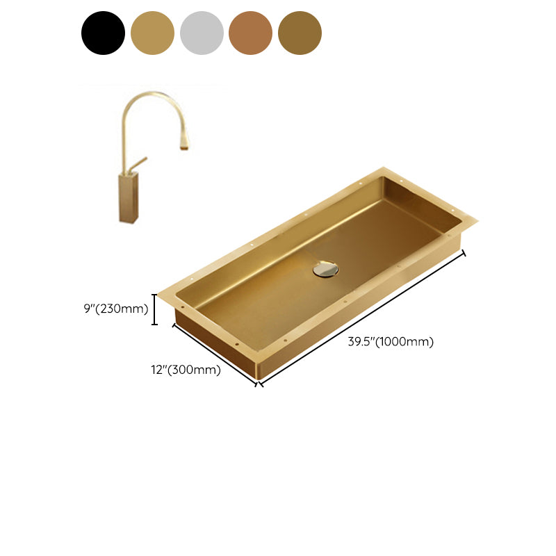 Modern Style Bathroom Sink Rectangular Metal Bathroom Sink with Faucet