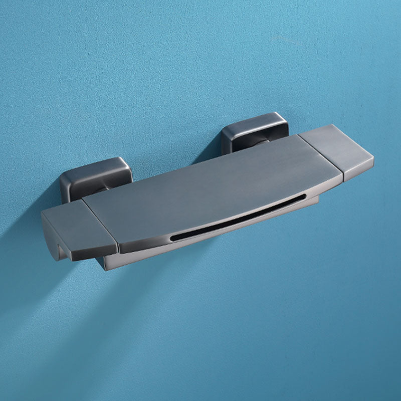 Wall Mounted Metal Tub Filler Double Handles Waterfall Faucet