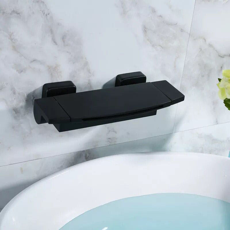 Traditional Wall Mounted Metal Tub Filler Low Arc Waterfall Tub Faucet Trim