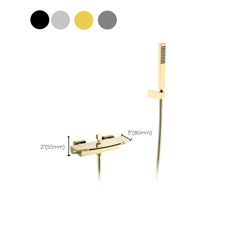 Traditional Wall Mounted Metal Tub Filler Low Arc Waterfall Tub Faucet Trim