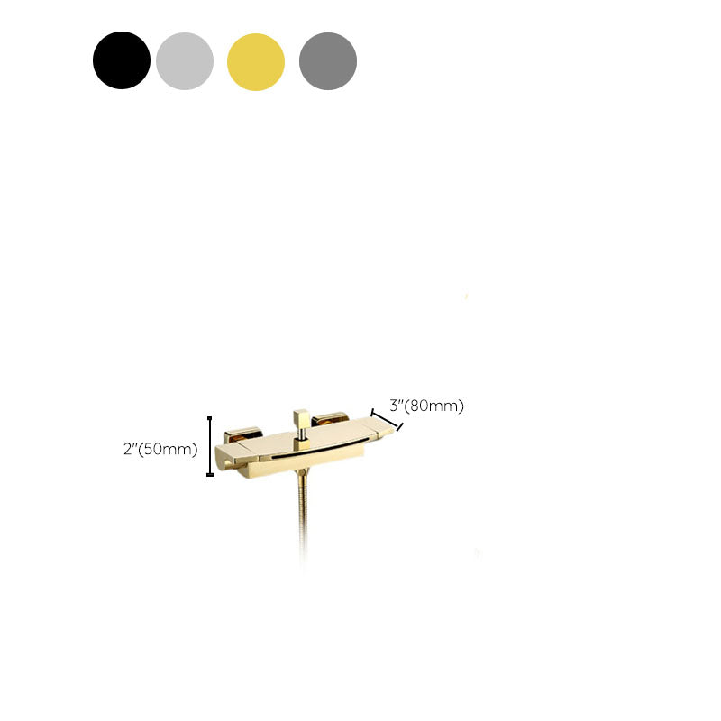 Traditional Wall Mounted Metal Tub Filler Low Arc Waterfall Tub Faucet Trim