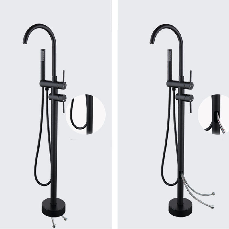 Floor Mounted Copper Freestanding Tub Filler Freestanding High Arc Tub Metal Filler Trim