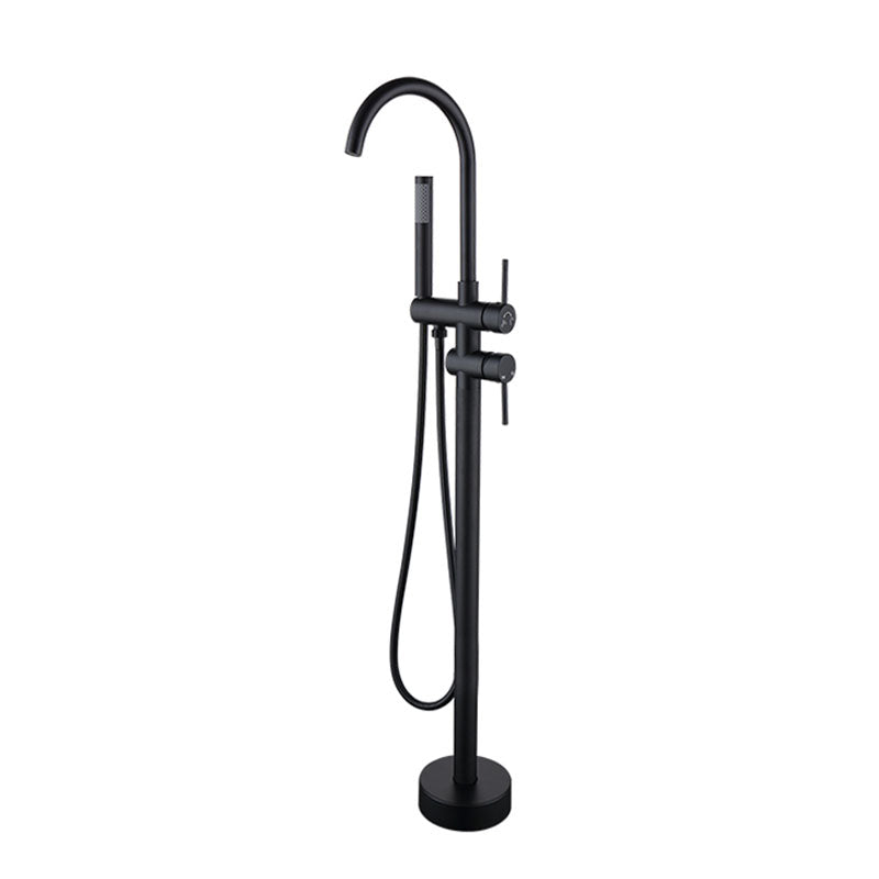 Floor Mounted Copper Freestanding Tub Filler Freestanding High Arc Tub Metal Filler Trim