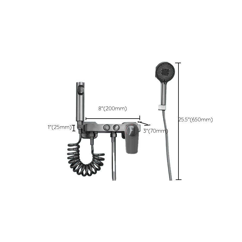 Contemporary Tub Filler Trim Wall Mount with Handshower and Hose