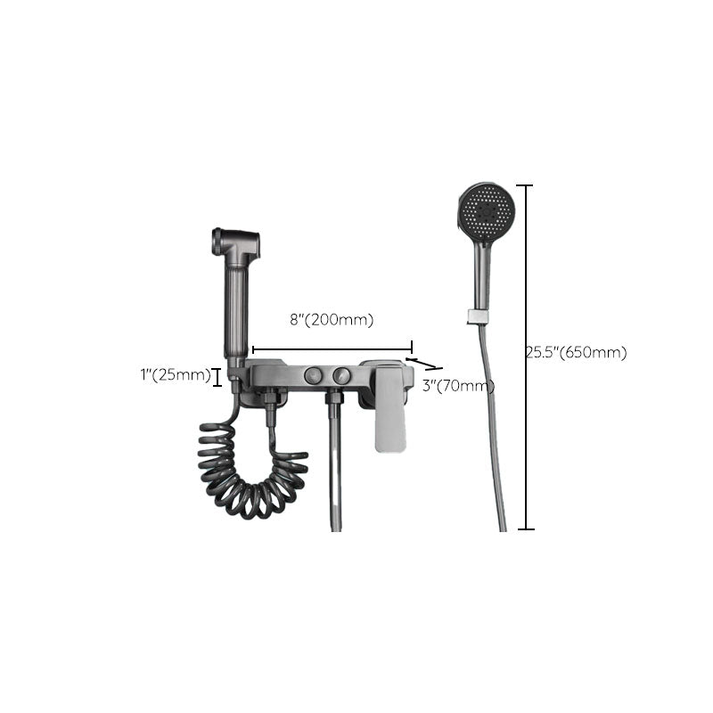 Contemporary Tub Filler Trim Wall Mount with Handshower and Hose