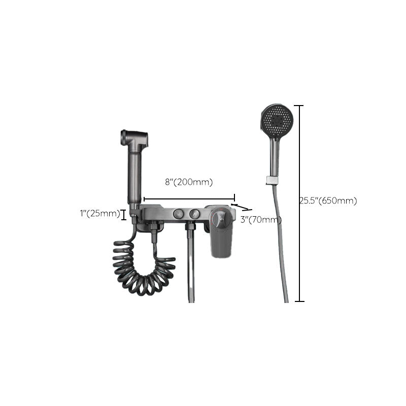 Contemporary Tub Filler Trim Wall Mount with Handshower and Hose