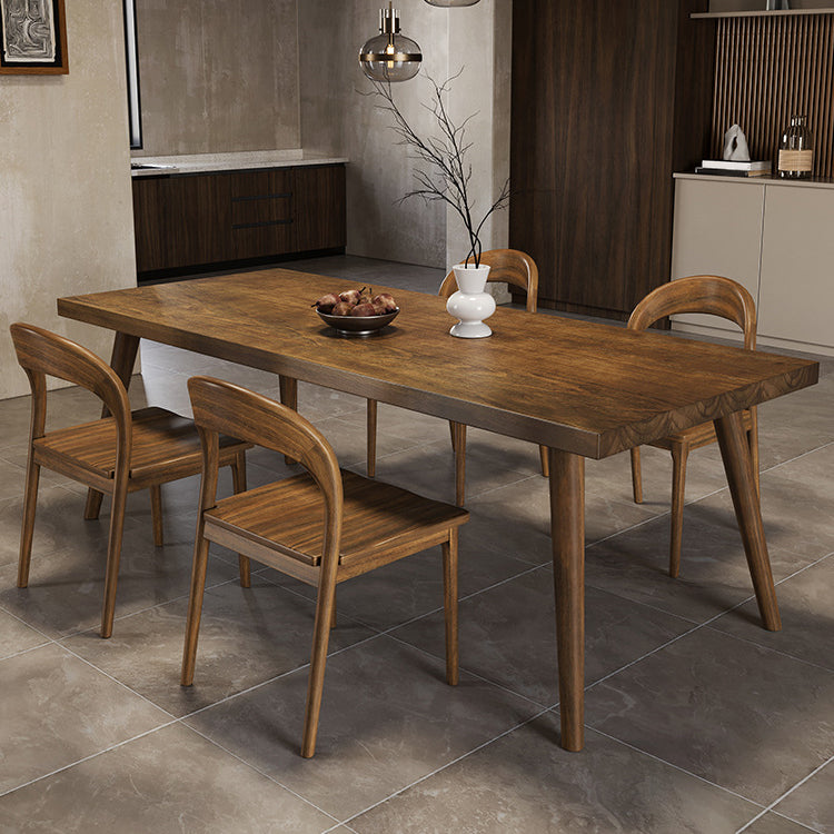Simplicity Style Dinette Table Solid Wood Rectangle Dining Room Table in Brown
