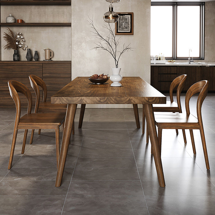Simplicity Style Dinette Table Solid Wood Rectangle Dining Room Table in Brown